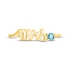 Thumbnail Image 1 of Swiss Blue Topaz "Mrs." Ring 10K Yellow Gold