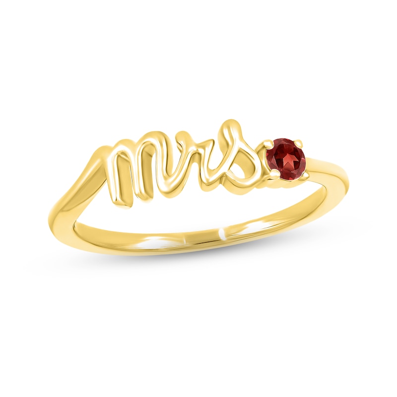 Main Image 1 of Garnet &quot;Mrs.&quot; Ring 10K Yellow Gold