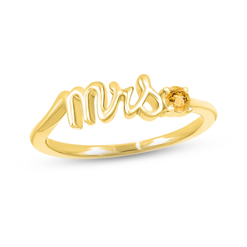 Citrine "Mrs." Ring 10K Yellow Gold
