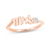 Thumbnail Image 0 of White Lab-Created Sapphire "Mrs." Ring 10K Rose Gold