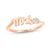 Thumbnail Image 0 of White Lab-Created Sapphire "Mrs." Ring 10K Rose Gold