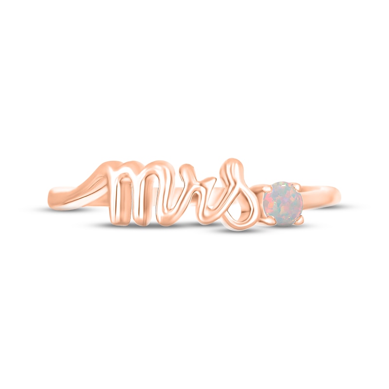 Lab-Created Opal "Mrs." Ring 10K Rose Gold