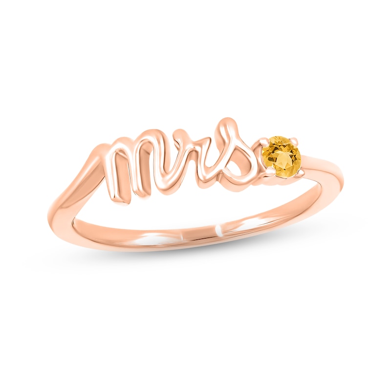 Main Image 1 of Citrine &quot;Mrs.&quot; Ring 10K Rose Gold