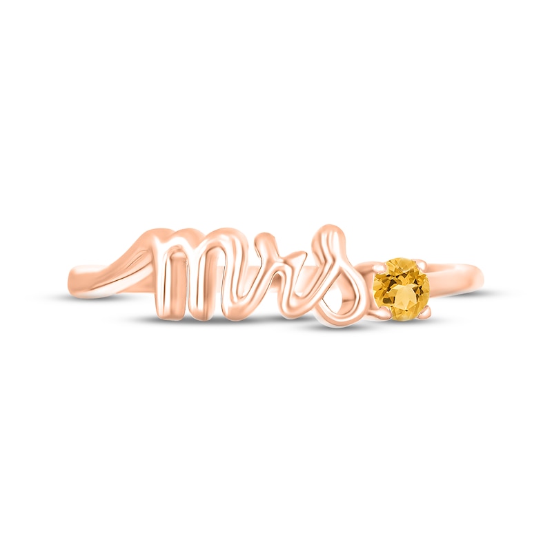 Main Image 2 of Citrine &quot;Mrs.&quot; Ring 10K Rose Gold