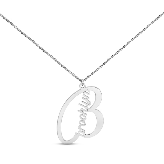Name & Initial Necklace Sterling Silver 18"
