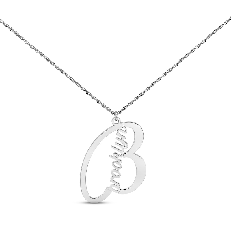 Main Image 1 of Name & Initial Necklace Sterling Silver 18&quot;