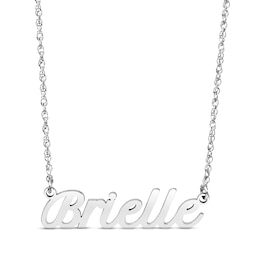 Script Name Necklace 14K White Gold 18"