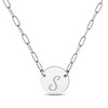 Thumbnail Image 1 of Paperclip Disc Script Name Necklace Sterling Silver 18"