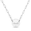 Thumbnail Image 1 of Diamond Paperclip Disc Script Name Necklace Sterling Silver 18"
