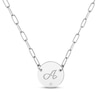 Thumbnail Image 2 of Diamond Paperclip Disc Script Name Necklace Sterling Silver 18"