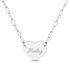 Thumbnail Image 0 of Paperclip Heart Script Name Necklace Sterling Silver 18"