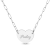 Thumbnail Image 1 of Paperclip Heart Script Name Necklace Sterling Silver 18"