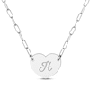 Thumbnail Image 2 of Paperclip Heart Script Name Necklace Sterling Silver 18"