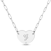 Thumbnail Image 1 of Diamond Paperclip Heart Script Name Necklace Sterling Silver 18"