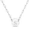 Thumbnail Image 1 of Paperclip Disc Name Necklace Sterling Silver 18"