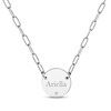 Thumbnail Image 1 of Diamond Paperclip Disc Name Necklace Sterling Silver 18&quot;
