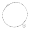 Thumbnail Image 2 of Diamond Paperclip Disc Name Bracelet Sterling Silver 7.5&quot;