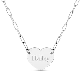 Paperclip Heart Name Necklace Sterling Silver 18"