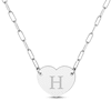 Thumbnail Image 1 of Paperclip Heart Name Necklace Sterling Silver 18"