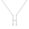 Thumbnail Image 1 of Diamond Four-Stone 1/20 ct tw Block Initial Necklace 14K White Gold 18&quot;