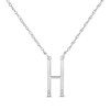 Thumbnail Image 1 of Diamond Four-Stone 1/20 ct tw Block Initial Necklace Sterling Silver 18&quot;