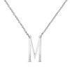 Thumbnail Image 1 of Diamond Six-Stone 1/20 ct tw Block Initial Necklace 10K White Gold 18&quot;