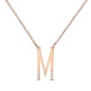 Thumbnail Image 1 of Diamond Six-Stone 1/20 ct tw Block Initial Necklace 14K Rose Gold 18&quot;