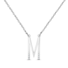 Thumbnail Image 0 of Diamond Six-Stone 1/20 ct tw Block Initial Necklace Sterling Silver 18"