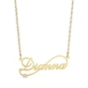 Thumbnail Image 1 of Diamond Infinity Script Name Necklace 14K Yellow Gold 18&quot;