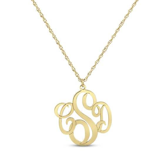 Monogram Necklace 10K Yellow Gold 18"