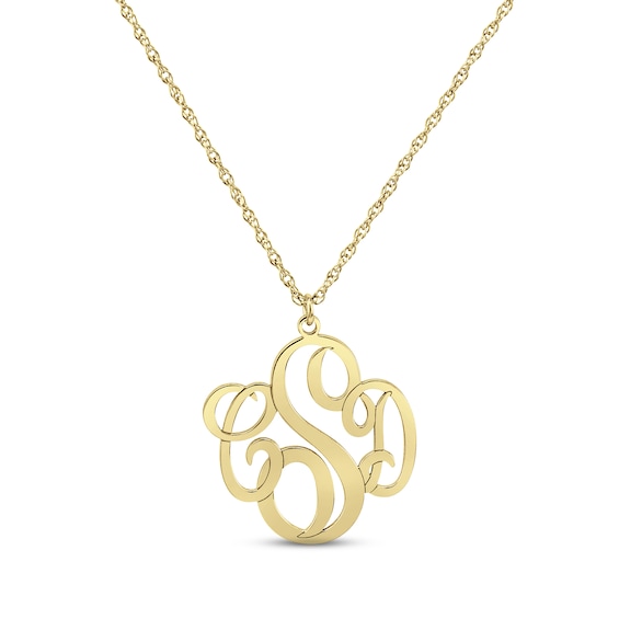 Monogram Necklace 14K Yellow Gold 18"