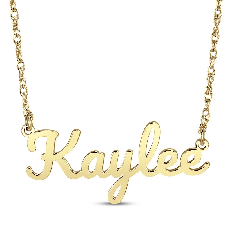 Main Image 1 of Large Script Name Necklace 14K Yellow Gold 18&quot;