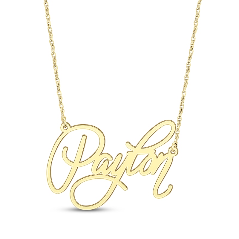 Main Image 1 of Calligraphy Script Name Necklace 10K Yellow Gold 18&quot;