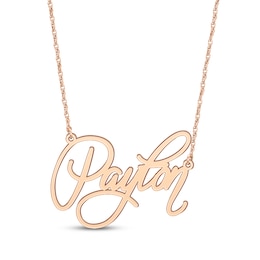 Calligraphy Script Name Necklace 14K Rose Gold 18"
