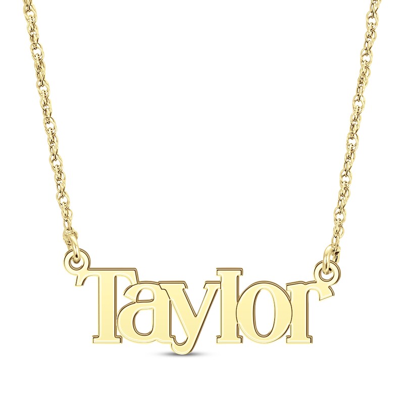 Main Image 1 of Block Font Name Necklace 10K Yellow Gold 18&quot;