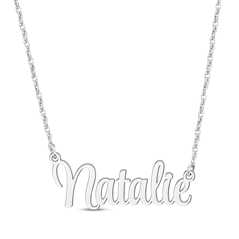 Main Image 1 of Script Name Necklace 14K White Gold 18&quot;