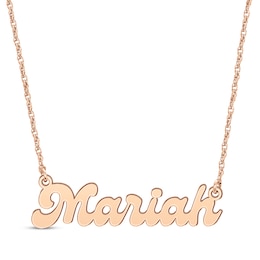 Retro Name Necklace 14K Rose Gold 18"