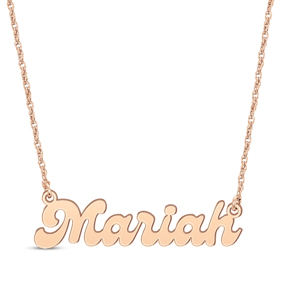 Retro Name Necklace 14K Rose Gold 18"