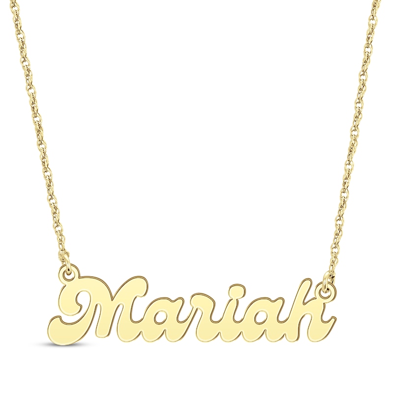 Main Image 1 of Retro Name Necklace 14K Yellow Gold 18"