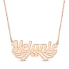 Thumbnail Image 1 of Diamond Wing Name Necklace 14K Rose Gold 18"