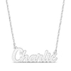 Thumbnail Image 1 of Diamond Bezel Script Name Necklace 14K White Gold 18&quot;