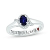 Thumbnail Image 0 of Oval-Cut Blue Lab-Created Sapphire & Diamond Promise Ring 1/10 ct tw Sterling Silver