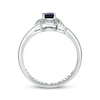 Thumbnail Image 2 of Oval-Cut Blue Lab-Created Sapphire & Diamond Promise Ring 1/10 ct tw Sterling Silver