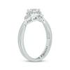 White Lab-Created Sapphire & Diamond Heart Detail Promise Ring 1/10 ct tw Sterling Silver