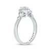 Thumbnail Image 2 of Heart-Shaped White Lab-Created Sapphire & Diamond Promise Ring 1/15 ct tw Sterling Silver