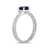 Thumbnail Image 2 of Oval-Cut Blue Lab-Created Sapphire & Diamond Promise Ring 1/20 ct tw Sterling Silver