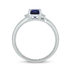 Thumbnail Image 3 of Oval-Cut Blue Lab-Created Sapphire & Diamond Promise Ring 1/20 ct tw Sterling Silver