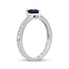 Thumbnail Image 2 of Heart-Shaped Blue Lab-Created Sapphire & Diamond Promise Ring 1/10 ct tw Sterling Silver