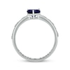 Heart-Shaped Blue Lab-Created Sapphire & Diamond Promise Ring 1/10 ct tw Sterling Silver