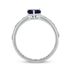 Thumbnail Image 3 of Heart-Shaped Blue Lab-Created Sapphire & Diamond Promise Ring 1/10 ct tw Sterling Silver